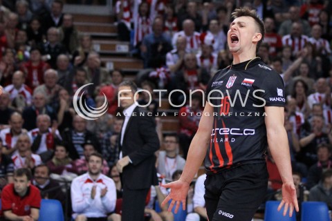  17.02.2013 RZESZOW SIATKOWKA PLUS LIGA 2012/2013 MEN VOLLEYBALL POLAND POLISH PLUSLIGA LEAGUE SEASON 2012/2013 MECZ ASSECO RESOVIA RZESZOW - PGE SKRA BELCHATOW N/Z KRZYSZTOF IGNACZAK RADOSC  