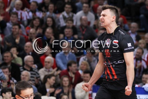  17.02.2013 RZESZOW SIATKOWKA PLUS LIGA 2012/2013 MEN VOLLEYBALL POLAND POLISH PLUSLIGA LEAGUE SEASON 2012/2013 MECZ ASSECO RESOVIA RZESZOW - PGE SKRA BELCHATOW N/Z KRZYSZTOF IGNACZAK RADOSC  