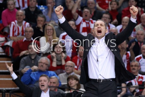  17.02.2013 RZESZOW SIATKOWKA PLUS LIGA 2012/2013 MEN VOLLEYBALL POLAND POLISH PLUSLIGA LEAGUE SEASON 2012/2013 MECZ ASSECO RESOVIA RZESZOW - PGE SKRA BELCHATOW N/Z ANDRZEJ KOWAL TRENER ( HEAD COACH ) RADOSC  