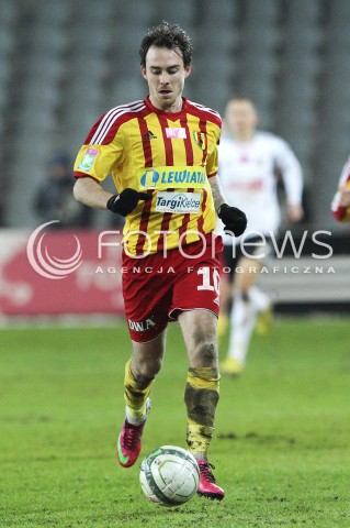  23.02.2013 KIELCE PILKA NOZNA POLSKA T-MOBILE EKSTRAKLASA SEZON 2012/2013 FOOTBALL POLISH EKSTRAKLASA SEASON 2012/2013 KORONA KIELCE - LEGIA WARSZAWA N/Z MICHAL JANOTA SYLWETKA  