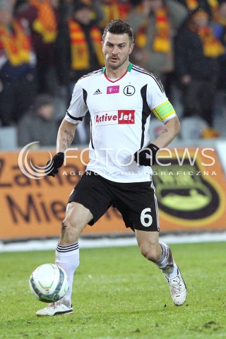  23.02.2013 KIELCE PILKA NOZNA POLSKA T-MOBILE EKSTRAKLASA SEZON 2012/2013 FOOTBALL POLISH EKSTRAKLASA SEASON 2012/2013 KORONA KIELCE - LEGIA WARSZAWA N/Z MICHAL ZEWLAKOW SYLWETKA  