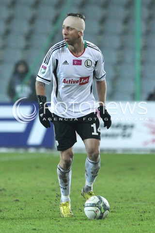  23.02.2013 KIELCE PILKA NOZNA POLSKA T-MOBILE EKSTRAKLASA SEZON 2012/2013 FOOTBALL POLISH EKSTRAKLASA SEASON 2012/2013 KORONA KIELCE - LEGIA WARSZAWA N/Z JAKUB WAWRZYNIAK SYLWETKA  