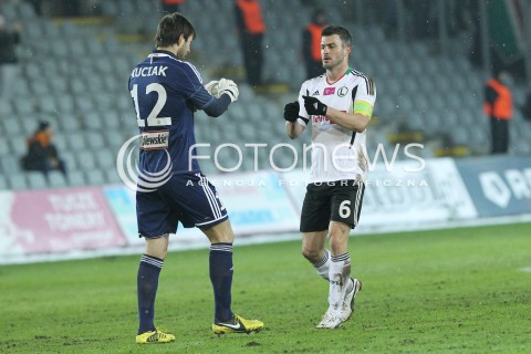  23.02.2013 KIELCE PILKA NOZNA POLSKA T-MOBILE EKSTRAKLASA SEZON 2012/2013 FOOTBALL POLISH EKSTRAKLASA SEASON 2012/2013 KORONA KIELCE - LEGIA WARSZAWA N/Z MICHAL ZEWLAKOW DUSAN KUCIAK  