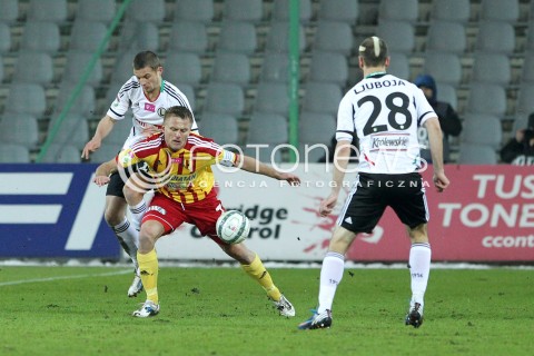 23.02.2013 KIELCE PILKA NOZNA POLSKA T-MOBILE EKSTRAKLASA SEZON 2012/2013 FOOTBALL POLISH EKSTRAKLASA SEASON 2012/2013 KORONA KIELCE - LEGIA WARSZAWA N/Z BARTOSZ BERESZYNSKI DANIJEL LJUBOJA TOMASZ LISOWSKI  