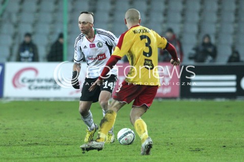  23.02.2013 KIELCE PILKA NOZNA POLSKA T-MOBILE EKSTRAKLASA SEZON 2012/2013 FOOTBALL POLISH EKSTRAKLASA SEASON 2012/2013 KORONA KIELCE - LEGIA WARSZAWA N/Z JAKUB WAWRZYNIAK KAMIL KUZERA  