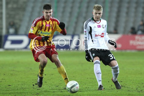 23.02.2013 KIELCE PILKA NOZNA POLSKA T-MOBILE EKSTRAKLASA SEZON 2012/2013 FOOTBALL POLISH EKSTRAKLASA SEASON 2012/2013 KORONA KIELCE - LEGIA WARSZAWA N/Z ARTUR LENARTOWSKI DOMINIK FURMAN  