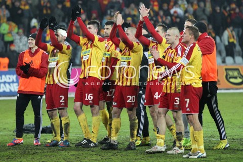  23.02.2013 KIELCE PILKA NOZNA POLSKA T-MOBILE EKSTRAKLASA SEZON 2012/2013 FOOTBALL POLISH EKSTRAKLASA SEASON 2012/2013 KORONA KIELCE - LEGIA WARSZAWA N/Z KORONA KIELCE RADOSC WYGRANA  