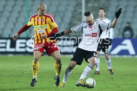  23.02.2013 KIELCE PILKA NOZNA POLSKA T-MOBILE EKSTRAKLASA SEZON 2012/2013 FOOTBALL POLISH EKSTRAKLASA SEASON 2012/2013 KORONA KIELCE - LEGIA WARSZAWA N/Z JAKUB WAWRZYNIAK MACIEJ KORZYM  