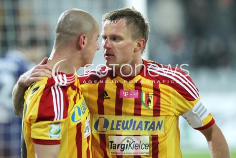  23.02.2013 KIELCE PILKA NOZNA POLSKA T-MOBILE EKSTRAKLASA SEZON 2012/2013 FOOTBALL POLISH EKSTRAKLASA SEASON 2012/2013 KORONA KIELCE - LEGIA WARSZAWA N/Z MACIEJ KORZYM RADOSC BRAMKA GOL  