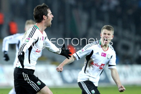  23.02.2013 KIELCE PILKA NOZNA POLSKA T-MOBILE EKSTRAKLASA SEZON 2012/2013 FOOTBALL POLISH EKSTRAKLASA SEASON 2012/2013 KORONA KIELCE - LEGIA WARSZAWA N/Z INAKI ASTIZ VENTURA JAKUB KOSECKI RADOSC  