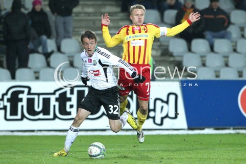  23.02.2013 KIELCE PILKA NOZNA POLSKA T-MOBILE EKSTRAKLASA SEZON 2012/2013 FOOTBALL POLISH EKSTRAKLASA SEASON 2012/2013 KORONA KIELCE - LEGIA WARSZAWA N/Z MIROSLAV RADOVIC TOMASZ LISOWSKI  