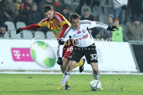  23.02.2013 KIELCE PILKA NOZNA POLSKA T-MOBILE EKSTRAKLASA SEZON 2012/2013 FOOTBALL POLISH EKSTRAKLASA SEASON 2012/2013 KORONA KIELCE - LEGIA WARSZAWA N/Z MIROSLAV RADOVIC ARTUR LENARTOWSKI  