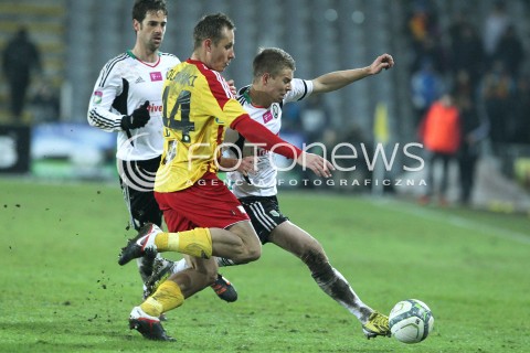  23.02.2013 KIELCE PILKA NOZNA POLSKA T-MOBILE EKSTRAKLASA SEZON 2012/2013 FOOTBALL POLISH EKSTRAKLASA SEASON 2012/2013 KORONA KIELCE - LEGIA WARSZAWA N/Z JAKUB KOSECKI PAWEL GOLANSKI  