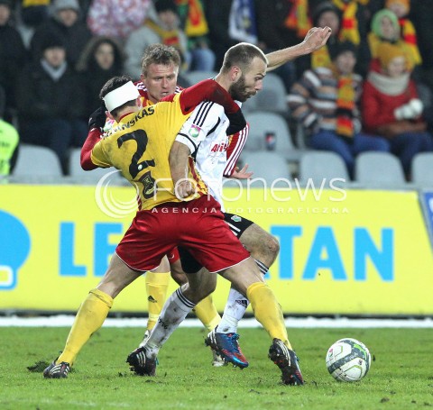  23.02.2013 KIELCE PILKA NOZNA POLSKA T-MOBILE EKSTRAKLASA SEZON 2012/2013 FOOTBALL POLISH EKSTRAKLASA SEASON 2012/2013 KORONA KIELCE - LEGIA WARSZAWA N/Z DANIJEL LJUBOJA TADAS KIJANSKAS TOMASZ LISOWSKI  