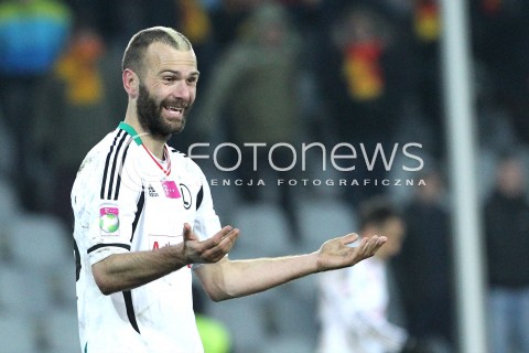  23.02.2013 KIELCE PILKA NOZNA POLSKA T-MOBILE EKSTRAKLASA SEZON 2012/2013 FOOTBALL POLISH EKSTRAKLASA SEASON 2012/2013 KORONA KIELCE - LEGIA WARSZAWA N/Z DANIJEL LJUBOJA ZLOSC  