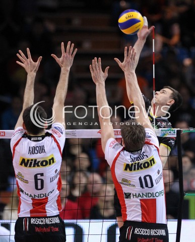  04.03.2013 RZESZOW SIATKOWKA PLUS LIGA 2012/2013 MEN VOLLEYBALL POLAND POLISH PLUSLIGA LEAGUE SEASON 2012/2013 MECZ ASSECO RESOVIA RZESZOW - PGE SKRA BELCHATOW N/Z MARIUSZ WLAZLY GRZEGORZ KOSOK JOCHEN SCHOPS  