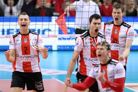  04.03.2013 RZESZOW SIATKOWKA PLUS LIGA 2012/2013 MEN VOLLEYBALL POLAND POLISH PLUSLIGA LEAGUE SEASON 2012/2013 MECZ ASSECO RESOVIA RZESZOW - PGE SKRA BELCHATOW N/Z JOCHEN SCHOPS GRZEGORZ KOSOK PAUL LOTMAN LUKAS TICHACEK RADOSC  