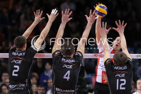  04.03.2013 RZESZOW SIATKOWKA PLUS LIGA 2012/2013 MEN VOLLEYBALL POLAND POLISH PLUSLIGA LEAGUE SEASON 2012/2013 MECZ ASSECO RESOVIA RZESZOW - PGE SKRA BELCHATOW N/Z ALEH ACHREM OLIEG AKHREM MARIUSZ WLAZLY DANIEL PLINSKI PAWEL WOICKI  