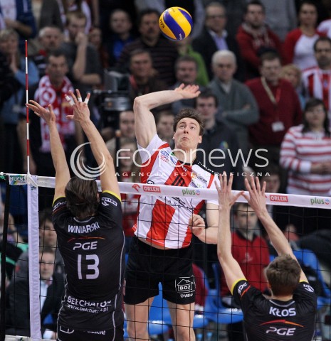  04.03.2013 RZESZOW SIATKOWKA PLUS LIGA 2012/2013 MEN VOLLEYBALL POLAND POLISH PLUSLIGA LEAGUE SEASON 2012/2013 MECZ ASSECO RESOVIA RZESZOW - PGE SKRA BELCHATOW N/Z JOCHEN SCHOPS MICHAL WINIARSKI KAROL KLOS  