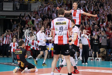  04.03.2013 RZESZOW SIATKOWKA PLUS LIGA 2012/2013 MEN VOLLEYBALL POLAND POLISH PLUSLIGA LEAGUE SEASON 2012/2013 MECZ ASSECO RESOVIA RZESZOW - PGE SKRA BELCHATOW N/Z JOCHEN SCHOPS KRZYSZTOF IGNACZAK PAUL LOTMAN RADOSC WYGRANA  