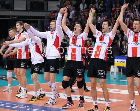  04.03.2013 RZESZOW SIATKOWKA PLUS LIGA 2012/2013 MEN VOLLEYBALL POLAND POLISH PLUSLIGA LEAGUE SEASON 2012/2013 MECZ ASSECO RESOVIA RZESZOW - PGE SKRA BELCHATOW N/Z ALEH ACHREM OLIEG AKHREM GRZEGORZ KOSOK RADOSC WYGRANA  