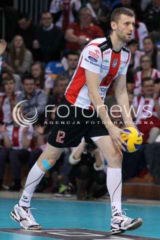  04.03.2013 RZESZOW SIATKOWKA PLUS LIGA 2012/2013 MEN VOLLEYBALL POLAND POLISH PLUSLIGA LEAGUE SEASON 2012/2013 MECZ ASSECO RESOVIA RZESZOW - PGE SKRA BELCHATOW N/Z LUKASZ PERLOWSKI SYLWETKA  