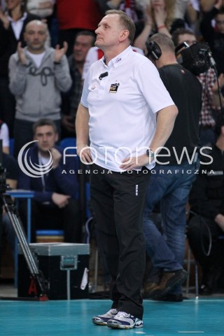  04.03.2013 RZESZOW SIATKOWKA PLUS LIGA 2012/2013 MEN VOLLEYBALL POLAND POLISH PLUSLIGA LEAGUE SEASON 2012/2013 MECZ ASSECO RESOVIA RZESZOW - PGE SKRA BELCHATOW N/Z JACEK NAWROCKI TRENER ( HEAD COACH ) SMUTEK  
