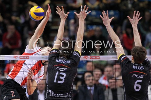  04.03.2013 RZESZOW SIATKOWKA PLUS LIGA 2012/2013 MEN VOLLEYBALL POLAND POLISH PLUSLIGA LEAGUE SEASON 2012/2013 MECZ ASSECO RESOVIA RZESZOW - PGE SKRA BELCHATOW N/Z PAUL LOTMAN MICHAL WINIARSKI KAROL KLOS  