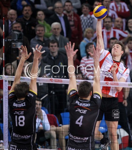  04.03.2013 RZESZOW SIATKOWKA PLUS LIGA 2012/2013 MEN VOLLEYBALL POLAND POLISH PLUSLIGA LEAGUE SEASON 2012/2013 MECZ ASSECO RESOVIA RZESZOW - PGE SKRA BELCHATOW N/Z JOCHEN SCHOPS MICHAL BAKIEWICZ DANIEL PLINSKI  