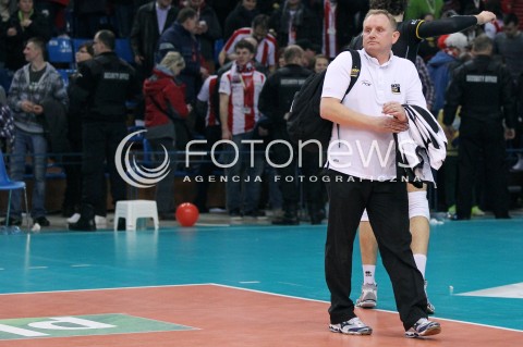  04.03.2013 RZESZOW SIATKOWKA PLUS LIGA 2012/2013 MEN VOLLEYBALL POLAND POLISH PLUSLIGA LEAGUE SEASON 2012/2013 MECZ ASSECO RESOVIA RZESZOW - PGE SKRA BELCHATOW N/Z JACEK NAWROCKI TRENER ( HEAD COACH ) SMUTEK PRZEGRANA  