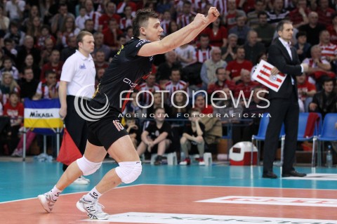  04.03.2013 RZESZOW SIATKOWKA PLUS LIGA 2012/2013 MEN VOLLEYBALL POLAND POLISH PLUSLIGA LEAGUE SEASON 2012/2013 MECZ ASSECO RESOVIA RZESZOW - PGE SKRA BELCHATOW N/Z KRZYSZTOF IGNACZAK RADOSC  