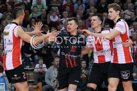  04.03.2013 RZESZOW SIATKOWKA PLUS LIGA 2012/2013 MEN VOLLEYBALL POLAND POLISH PLUSLIGA LEAGUE SEASON 2012/2013 MECZ ASSECO RESOVIA RZESZOW - PGE SKRA BELCHATOW N/Z KRZYSZTOF IGNACZAK PAUL LOTMAN ALEH ACHREM OLIEG AKHREM PIOTR NOWAKOWSKI RADOSC  