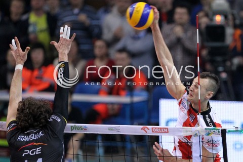  04.03.2013 RZESZOW SIATKOWKA PLUS LIGA 2012/2013 MEN VOLLEYBALL POLAND POLISH PLUSLIGA LEAGUE SEASON 2012/2013 MECZ ASSECO RESOVIA RZESZOW - PGE SKRA BELCHATOW N/Z PAUL LOTMAN ALEKSANDAR ATANASIJEVIC  