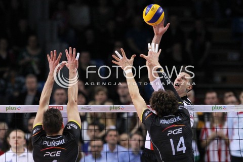  04.03.2013 RZESZOW SIATKOWKA PLUS LIGA 2012/2013 MEN VOLLEYBALL POLAND POLISH PLUSLIGA LEAGUE SEASON 2012/2013 MECZ ASSECO RESOVIA RZESZOW - PGE SKRA BELCHATOW N/Z ALEH ACHREM OLIEG AKHREM ALEKSANDAR ATANASIJEVIC DANIEL PLINSKI  
