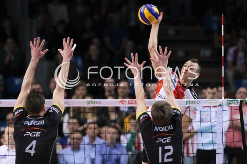  04.03.2013 RZESZOW SIATKOWKA PLUS LIGA 2012/2013 MEN VOLLEYBALL POLAND POLISH PLUSLIGA LEAGUE SEASON 2012/2013 MECZ ASSECO RESOVIA RZESZOW - PGE SKRA BELCHATOW N/Z PAUL LOTMAN DANIEL PLINSKI PAWEL WOICKI  