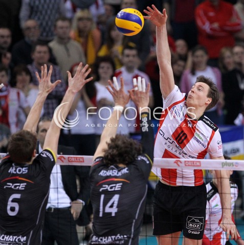  04.03.2013 RZESZOW SIATKOWKA PLUS LIGA 2012/2013 MEN VOLLEYBALL POLAND POLISH PLUSLIGA LEAGUE SEASON 2012/2013 MECZ ASSECO RESOVIA RZESZOW - PGE SKRA BELCHATOW N/Z JOCHEN SCHOPS KAROL KLOS ALEKSANDAR ATANASIJEVIC  