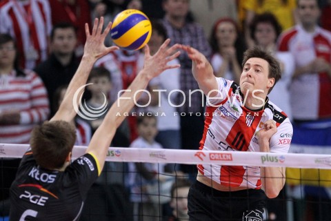  04.03.2013 RZESZOW SIATKOWKA PLUS LIGA 2012/2013 MEN VOLLEYBALL POLAND POLISH PLUSLIGA LEAGUE SEASON 2012/2013 MECZ ASSECO RESOVIA RZESZOW - PGE SKRA BELCHATOW N/Z JOCHEN SCHOPS KAROL KLOS  
