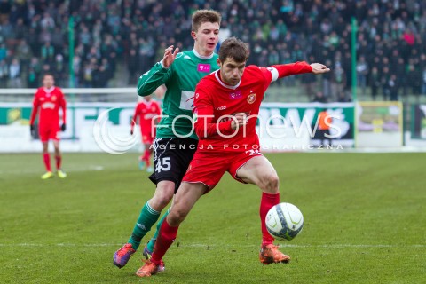  09.03.2013 BELCHATOW PILKA NOZNA T-MOBILE EKSTRAKLASA SEZON 2012/2013 FOOTBALL POLISH EKSTRAKLASA SEASON GKS BELCHATOW - WIDZEW LODZ  N/Z LUKASZ BROZ BARTLOMIEJ BARTOSIAK   