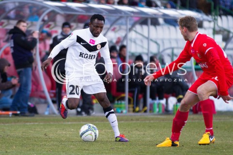  16.03.2013 LODZ PILKA NOZNA T-MOBILE EKSTRAKLASA SEZON 2012/2013 FOOTBALL POLISH EKSTRAKLASA SEASON WIDZEW LODZ - ZAGLEBIE LUBIN N/Z DAVID ABWE MICHAL PLOTKA   