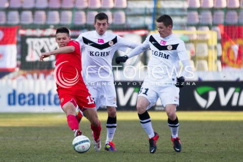  16.03.2013 LODZ PILKA NOZNA T-MOBILE EKSTRAKLASA SEZON 2012/2013 FOOTBALL POLISH EKSTRAKLASA SEASON WIDZEW LODZ - ZAGLEBIE LUBIN N/Z MARIUSZ STEPINSKI ROBERT JEZ   