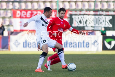  16.03.2013 LODZ PILKA NOZNA T-MOBILE EKSTRAKLASA SEZON 2012/2013 FOOTBALL POLISH EKSTRAKLASA SEASON WIDZEW LODZ - ZAGLEBIE LUBIN N/Z LUKASZ BROZ ELTON LIRA   