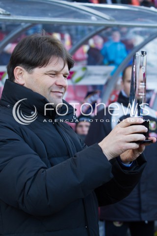  16.03.2013 LODZ PILKA NOZNA T-MOBILE EKSTRAKLASA SEZON 2012/2013 FOOTBALL POLISH EKSTRAKLASA SEASON WIDZEW LODZ - ZAGLEBIE LUBIN NAGRODA DLA NAJLEPSZEGO ZAWODNIKA 2012N/Z RADOSLAW MROCZKOWSKI   