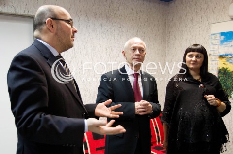  19.03.2013 RZESZOW MINISTER ADMINISTRACJI I CYFRYZACJI MICHAL BONI NA PODKARPACIU. ZWIEDZIL ODDZIAL TELEWIZJI TVP RZESZOW<br /><br />19th March 2013 Poland Rzeszow. Michal Boni - The Minister of Digitisation and Administration visited one of the regional branches of Rzeszow television TVP RZESZOW.<br />N/Z MINISTER MICHAL BONI (C) MALGORZATA CHOMYCZ SMIGIELSKA (P) WOJEWODA PODKARPACKA  