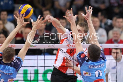  24.03.2013 RZESZOW SIATKOWKA PLUS LIGA 2012/2013 MEN VOLLEYBALL POLAND POLISH PLUSLIGA LEAGUE SEASON 2012/2013 MECZ ASSECO RESOVIA RZESZOW - DELECTA BYDGOSZCZ N/Z PIOTR NOWAKOWSKI DAWID KONARSKI WOJCIECH JURKIEWICZ  