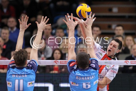  24.03.2013 RZESZOW SIATKOWKA PLUS LIGA 2012/2013 MEN VOLLEYBALL POLAND POLISH PLUSLIGA LEAGUE SEASON 2012/2013 MECZ ASSECO RESOVIA RZESZOW - DELECTA BYDGOSZCZ N/Z ALEH ACHREM OLIEG AKHREM ANDRZEJ WRONA DAWID KONARSKI  