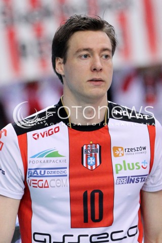  24.03.2013 RZESZOW SIATKOWKA PLUS LIGA 2012/2013 MEN VOLLEYBALL POLAND POLISH PLUSLIGA LEAGUE SEASON 2012/2013 MECZ ASSECO RESOVIA RZESZOW - DELECTA BYDGOSZCZ N/Z JOCHEN SCHOPS GLOWKA  