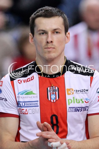  24.03.2013 RZESZOW SIATKOWKA PLUS LIGA 2012/2013 MEN VOLLEYBALL POLAND POLISH PLUSLIGA LEAGUE SEASON 2012/2013 MECZ ASSECO RESOVIA RZESZOW - DELECTA BYDGOSZCZ N/Z RAFAL BUSZEK GLOWKA  