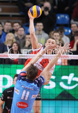  24.03.2013 RZESZOW SIATKOWKA PLUS LIGA 2012/2013 MEN VOLLEYBALL POLAND POLISH PLUSLIGA LEAGUE SEASON 2012/2013 MECZ ASSECO RESOVIA RZESZOW - DELECTA BYDGOSZCZ N/Z PAUL LOTMAN ANDRZEJ WRONA  