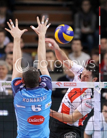  24.03.2013 RZESZOW SIATKOWKA PLUS LIGA 2012/2013 MEN VOLLEYBALL POLAND POLISH PLUSLIGA LEAGUE SEASON 2012/2013 MECZ ASSECO RESOVIA RZESZOW - DELECTA BYDGOSZCZ N/Z ALEH ACHREM OLIEG AKHREM DAWID KONARSKI  
