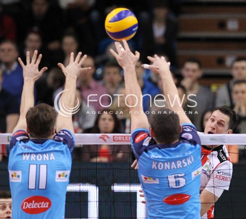 24.03.2013 RZESZOW SIATKOWKA PLUS LIGA 2012/2013 MEN VOLLEYBALL POLAND POLISH PLUSLIGA LEAGUE SEASON 2012/2013 MECZ ASSECO RESOVIA RZESZOW - DELECTA BYDGOSZCZ N/Z ALEH ACHREM OLIEG AKHREM DAWID KONARSKI ANDRZEJ WRONA  